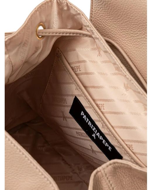 Patrizia Pepe Natural Fly Pebbled-Leather Backpack