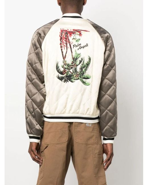 Palm Angels Natural Upsidedown Palm Sukajan Brown for men