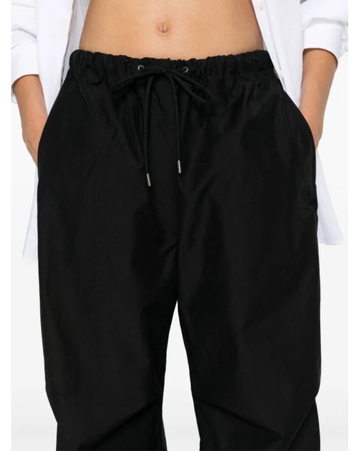 Acne Black Drawstring Wide-Leg Trousers