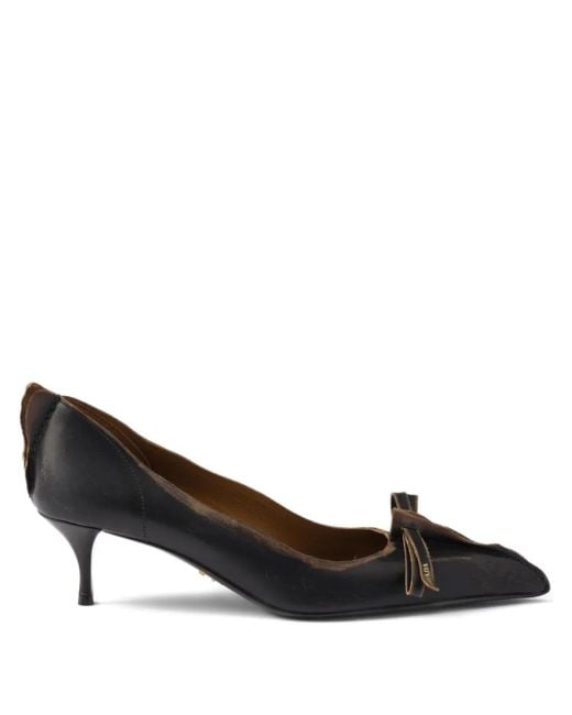 Prada アンティークレザー パンプス Brown