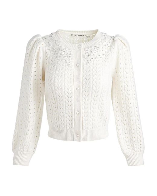 Cardigan Doris À Manches Bouffantes Alice + Olivia en coloris White