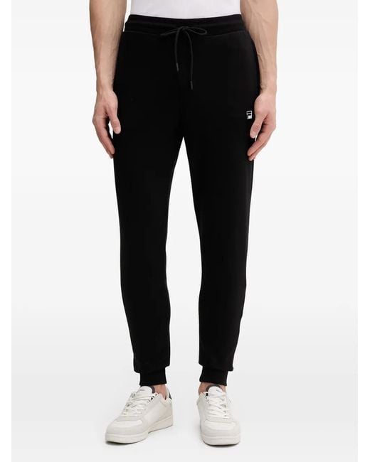 Fila Black Logo-Patch Zip-Up Tracksuit for men