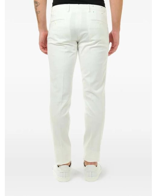 Al Duca D'aosta White Slim-Fit Tailored Trousers for men
