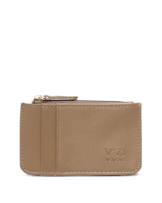 V73 Natural Zip-Around Logo Wallet