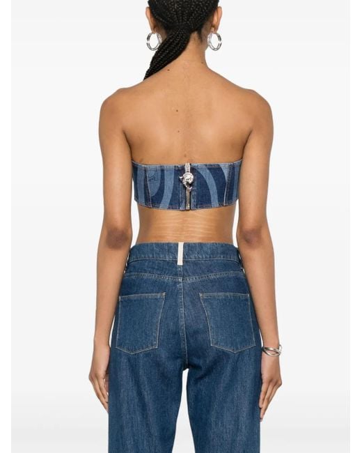 Emilio Pucci Marmo プリント バンドゥトップ Blue