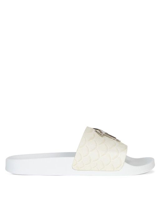 Giuseppe Zanotti Leer Brett Leren Slippers in het Wit voor heren - Lyst