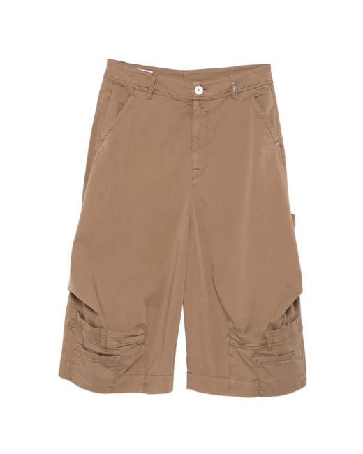 High Broek Met Opgestikte Zak in het Natural