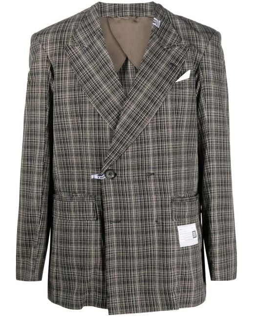 Maison Mihara Yasuhiro Gray Checked-Pattern Blazer for men