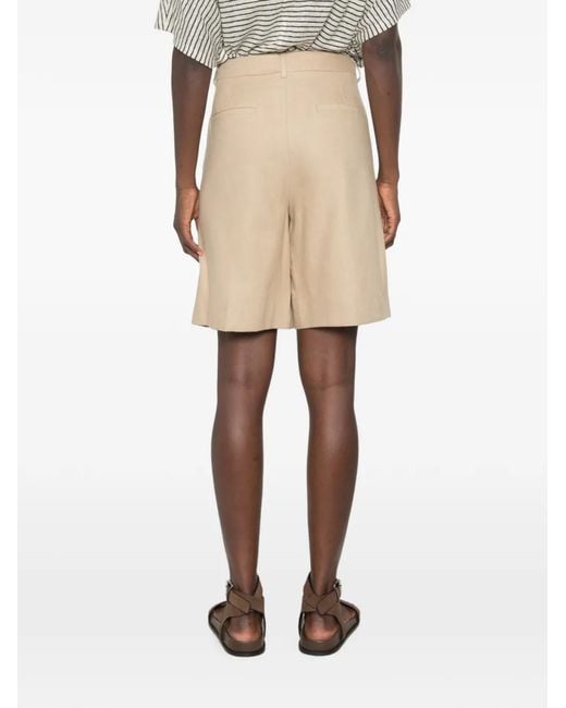 iBlues Natural Pleated Twill Shorts