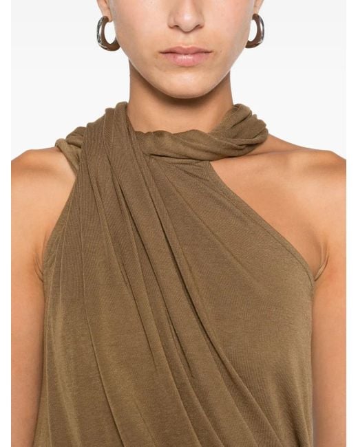 Entire studios Green Dalters Draped One-Shoulder Top
