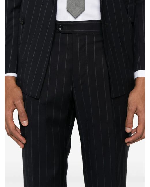 Tagliatore Black Pinstriped Suit for men