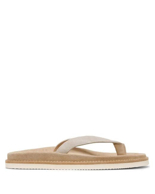 Brunello Cucinelli Natural Nubuck Flip Flops for men