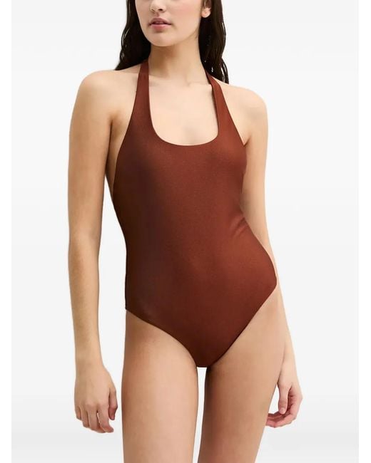 Marc O' Polo Brown Scoop-Back Swimsuit