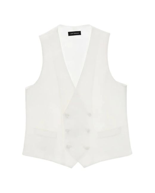 Luigi Bianchi White Double-Breasted Waistcoat for men