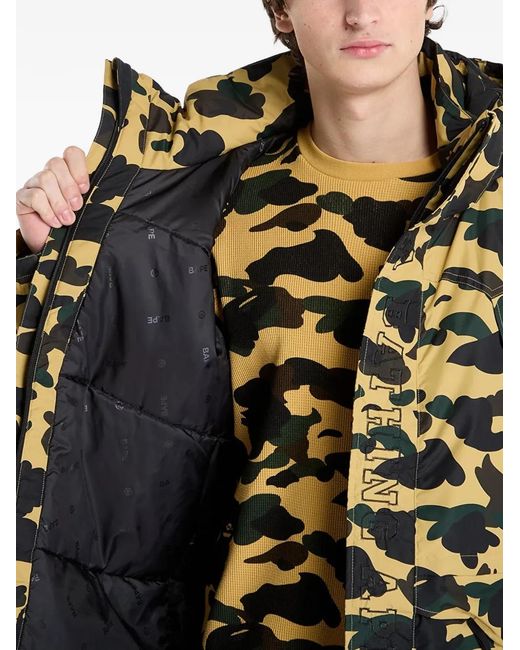A Bathing Ape Yellow Camo Shark Snowboard Jacket for men