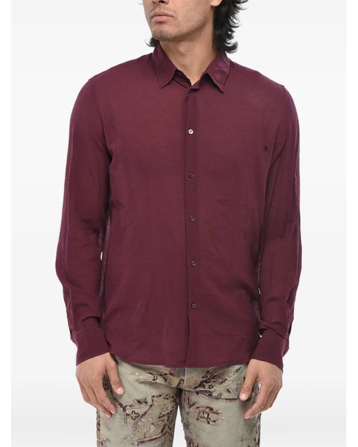 Off-White c/o Virgil Abloh Purple Embroidered Long-Sleeve Shirt for men