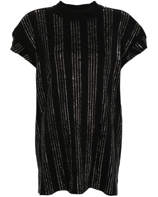 The Attico Black Laurie T-Shirt With Decoration
