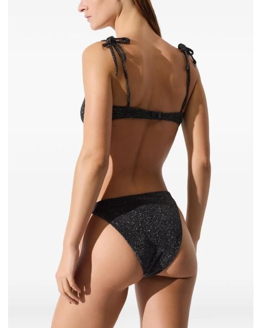Karl Lagerfeld Black Signature Lurex Underwire Bikini Top