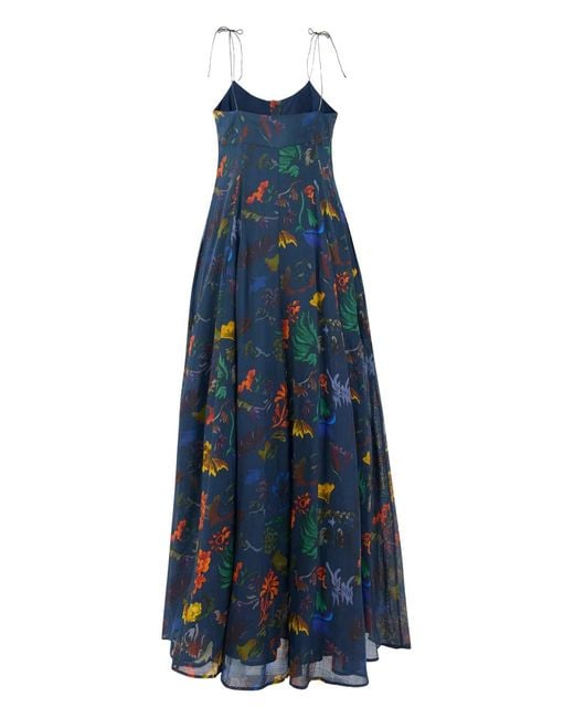 Rosie Assoulin Blue High Garden Maxi Dress