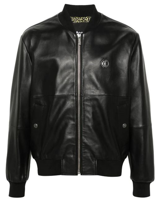 Just Cavalli Leather Bomber Jacket in Black for Men | Lyst Just Cavalli Leather Bomber Jacket in Black for Men | Lyst