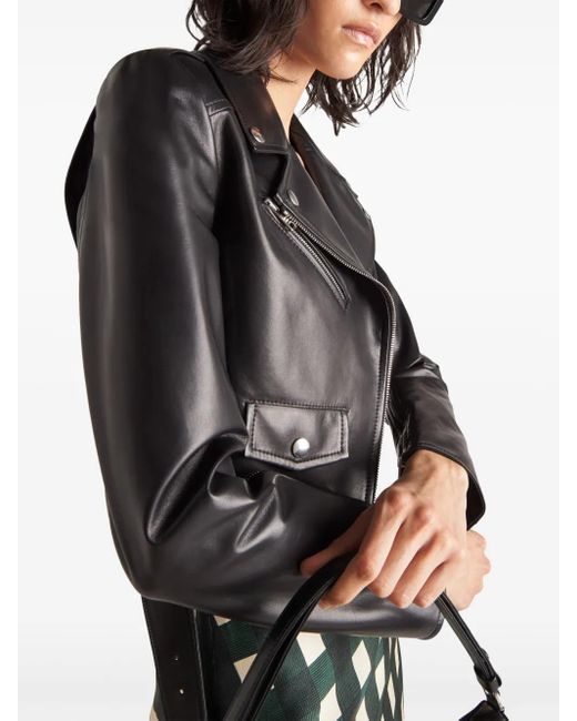 Prada Black Leather Biker Jacket