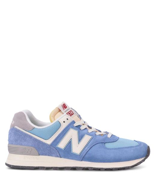 New Balance Blue 574 Suede Sneakers for men