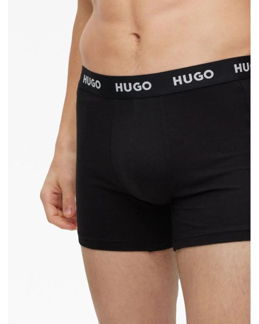 メンズ HUGO ロゴ ボクサーパンツ セット Black