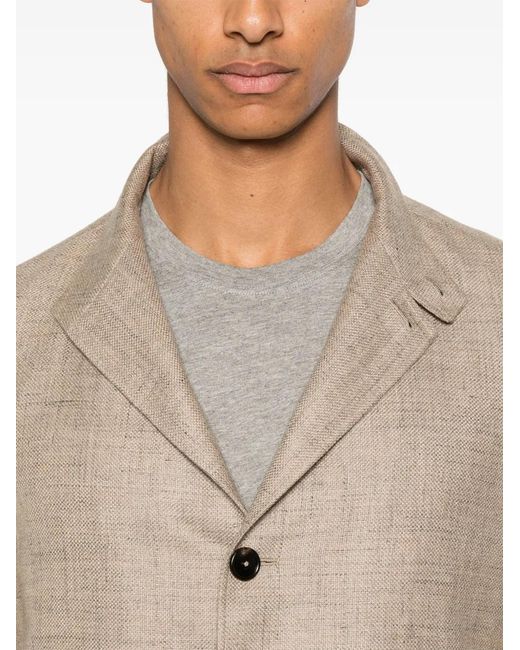 Zegna Natural Single-Breasted Blazer for men