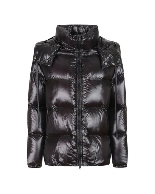 Herno Black Quilted Hooded Jacket