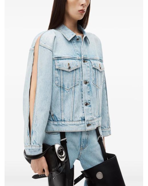 Alexander Wang Blue Zip-Sleeved Denim Jacket