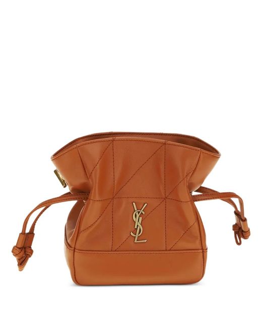 Saint Laurent Brown Mini Jamie Leather Clutch Bag