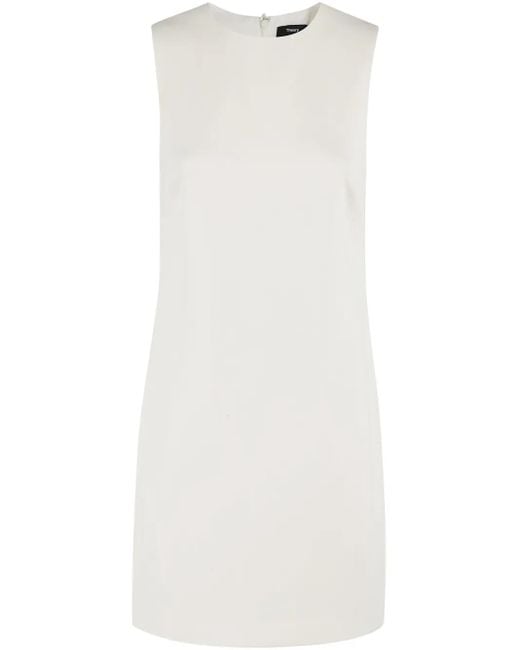Theory White Crêpe Shift Dress