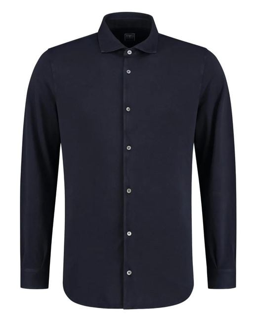 Fedeli Blue Button-Up Shirt for men