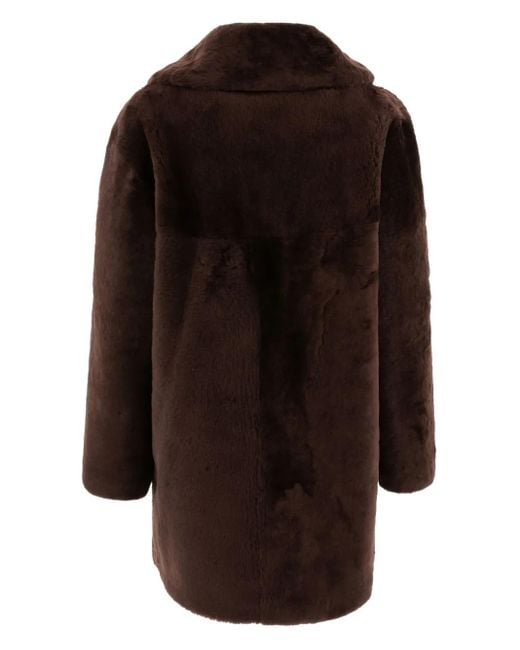 B&W Black Sheepskin Button Coat