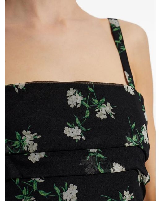 Dolce & Gabbana Black Dolce & Gabbana Floral Print Ruffle Dress