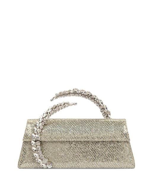 L'ALINGI Metallic Karma Crystal-Embellished Glitter-Effect Clutch Bag