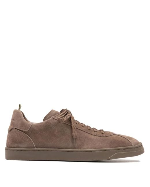 Officine Creative Brown Karma Lace-Up Suede Sneakers