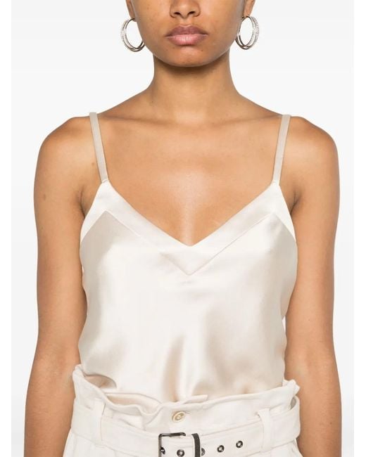 Blanca Vita White Trachy Oberteil Aus Satin