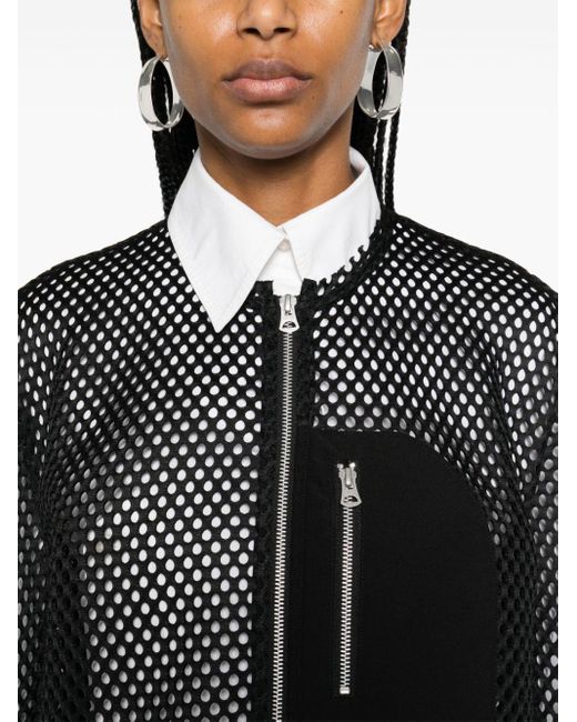 Veste zippée à design perforé Junya Watanabe en coloris Black