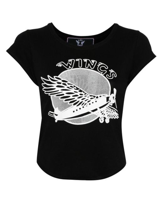 Stella McCartney Black Graphic-print Cotton T-shirt