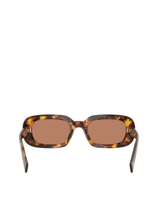 Miu Miu Pink Lunettes De Soleil À Monture Rectangulaire
