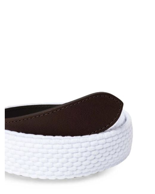 Hackett White Ceinture Parachute À Bords En Cuir for men