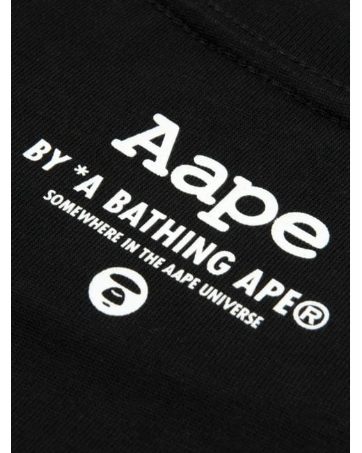 Aape By A Bathing Ape Black Moonface Camo-Print T-Shirt for men
