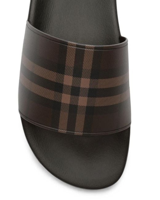 Burberry White Check Slides for men