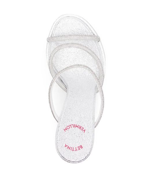 Bettina Vermillon White 85Mm Carmen Sandals