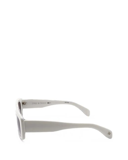 Rag & Bone White Rectangle-Frame Sunglasses