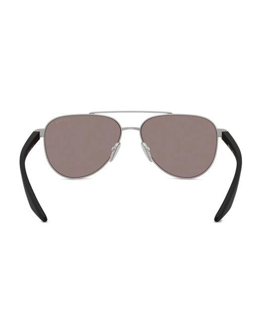 Prada Linea Rossa Gray Pilot-Frame Sunglasses for men