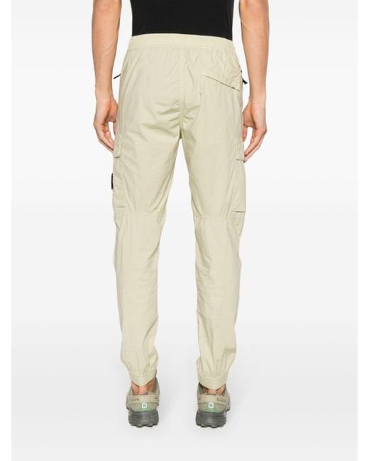 Stone Island Natural Compass-badge Mid-rise Tapered Cargo Trousers for men