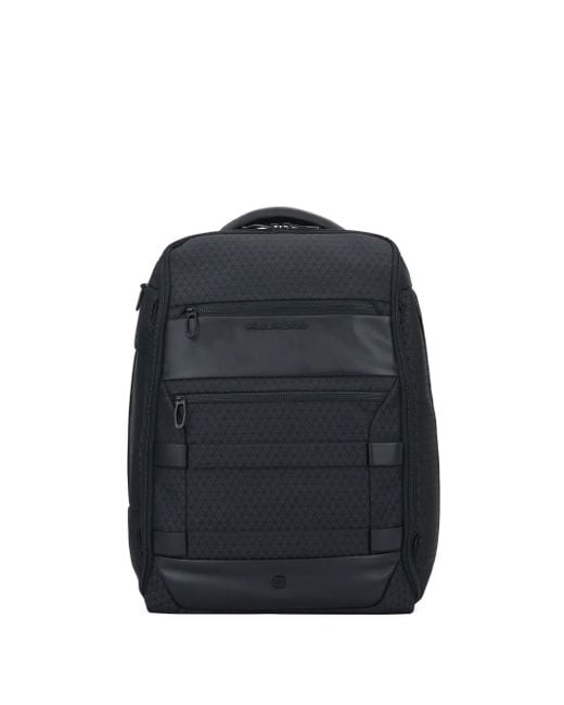 Piquadro Modular Zipped Panelled Backpack Black