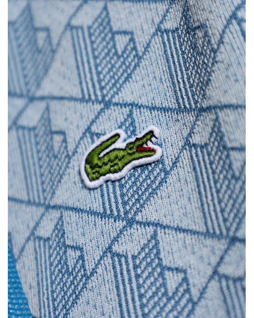 Lacoste Blue Monogram-Print Zip-Up Hoodie